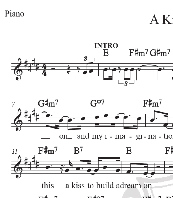 A Kiss build a dream on - Loius Armstrong - Piano/Vocal