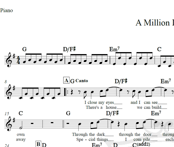 A Million Dreams - Piano/Vocal
