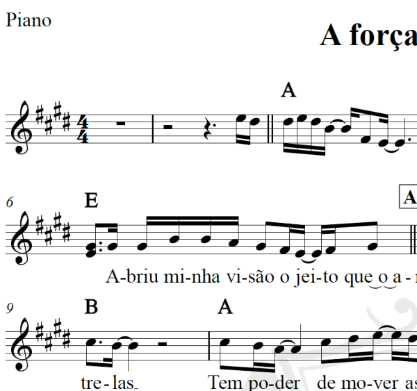 A força do amor - Roupa Nova - Piano/Vocal