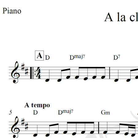 A la claire fontaine - Piano