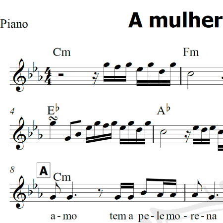 A mulher que eu amo - Roberto Carlos - Piano/Vocal