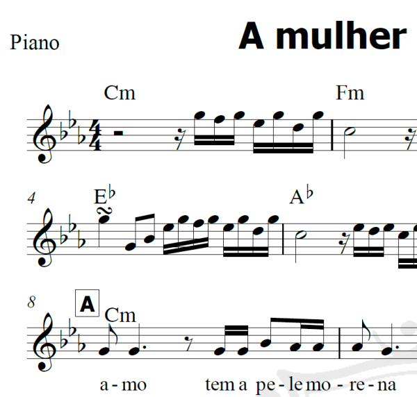 A mulher que eu amo - Roberto Carlos - Piano/Vocal