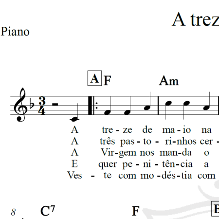 A treze de Maio - Piano/Vocal