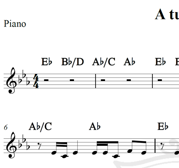 A tu lado - RBD - Piano