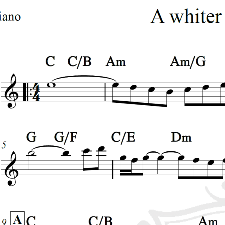 A whiter shade of pale - Procol Harum - Piano/Vocal