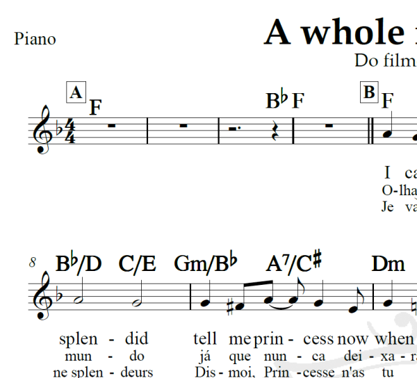 A whole new world - Piano/Vocal