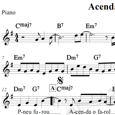 Acenda o farol - Tim Maia - Piano/Vocal