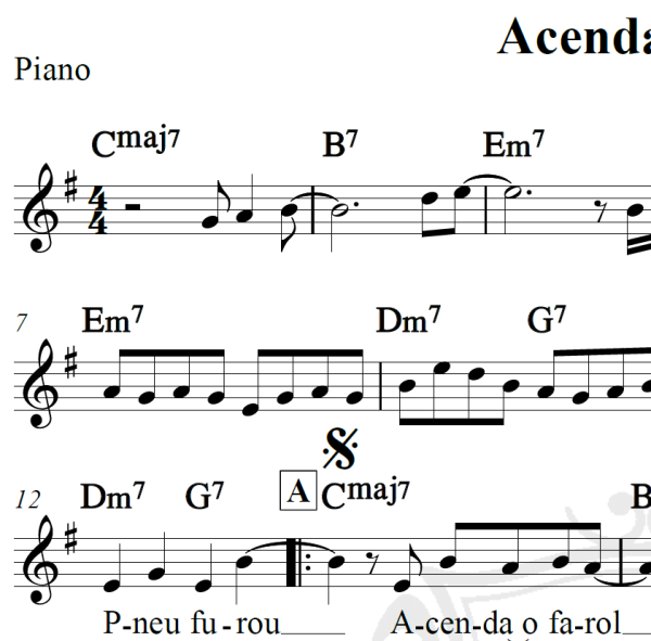 Acenda o farol - Tim Maia - Piano/Vocal