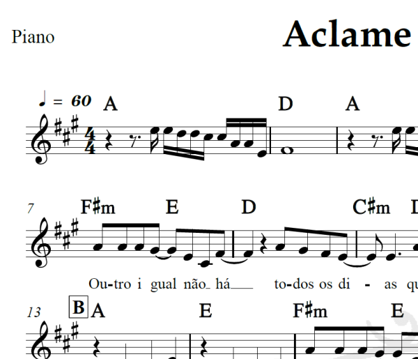 Aclame o Senhor - Ana Paula Valadão - Piano/Vocal