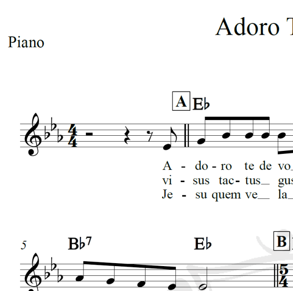 Adoro Te Devote - Piano/Vocal
