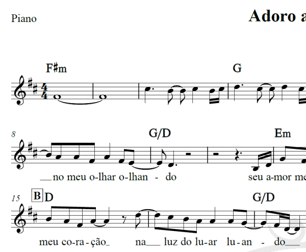 Adoro amar você - Daniel - Piano/Vocal