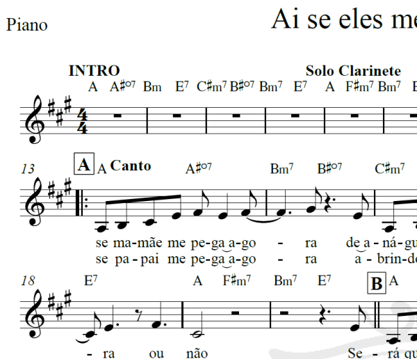 Ai se eles me pegam agora - Chico Buarque - Piano/Vocal