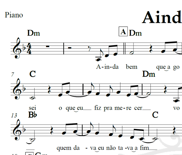 Ainda bem - Marisa Monte - Piano/Vocal