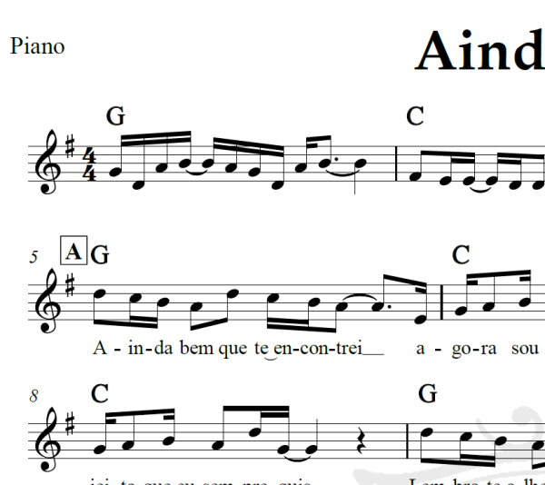 Ainda bem - Thiaguinho - Piano/Vocal