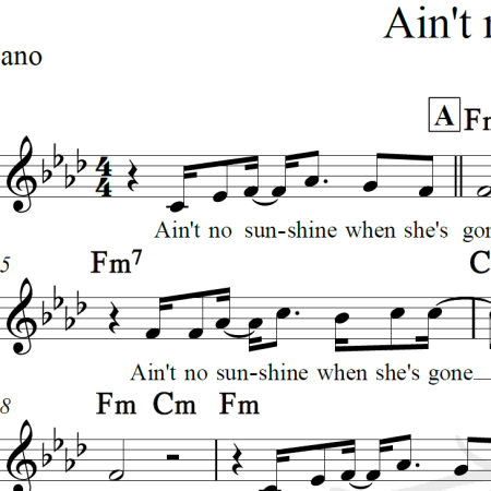 Ain't no sunshine - Bill Withers - Piano/Vocal