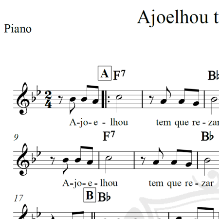 Ajoelhou tem que rezar - Piano/Vocal