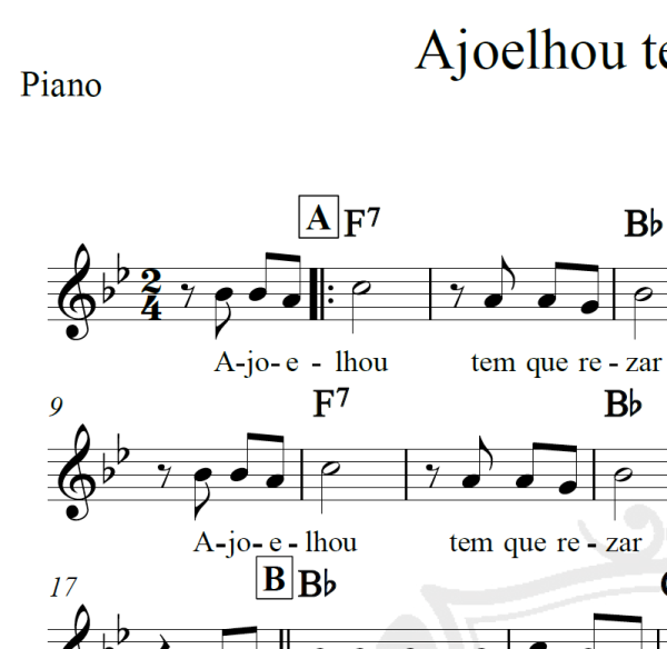 Ajoelhou tem que rezar - Piano/Vocal