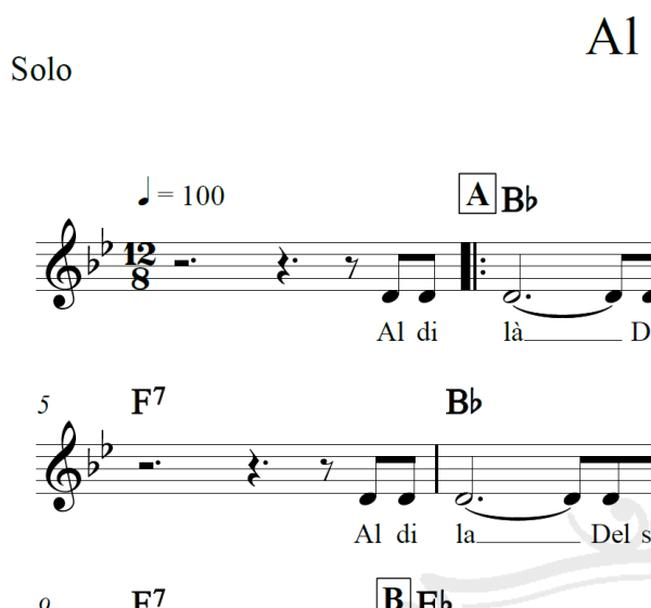 Al di la - Piano/Vocal