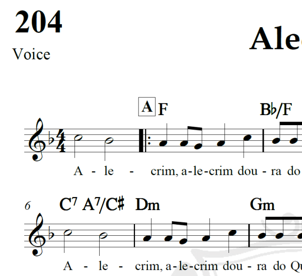 Alecrim - Folclore Português - Piano/Vocal