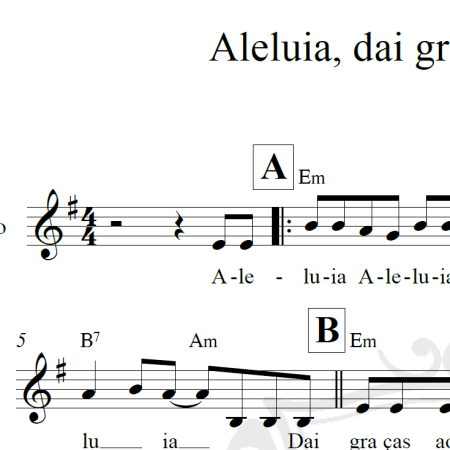 Aleluia, dai graças ao Senhor - Piano/Vocal