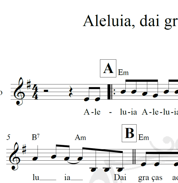 Aleluia, dai graças ao Senhor - Piano/Vocal