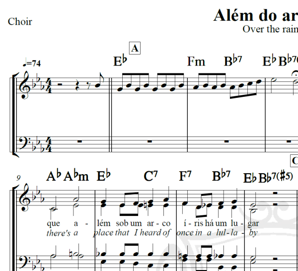 Além do arco-íris (Over the rainbow) - Arranjo Coral