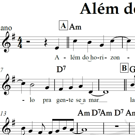 Além do horizonte - Roberto Carlos - Piano/Vocal