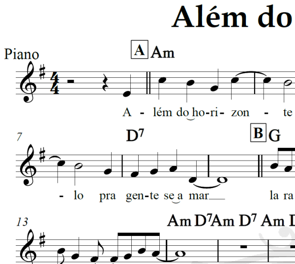 Além do horizonte - Roberto Carlos - Piano/Vocal