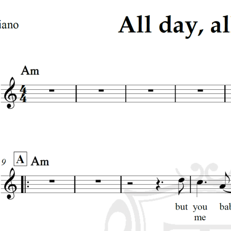 All day, all night - Bob Marley - Piano/Vocal