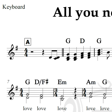 All you need is love - The Beatles - Piano/Vocal