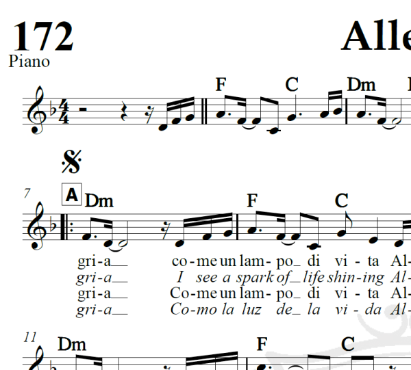 Allegria - Cirque du Soleil - Piano/Vocal
