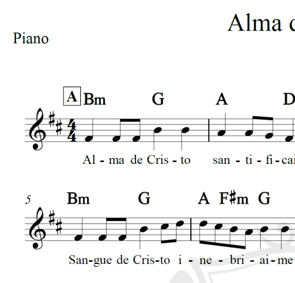 Alma de Cristo - Piano/Vocal
