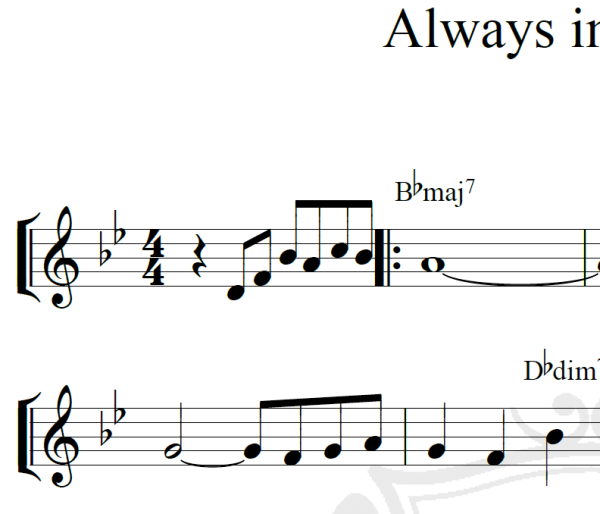 Always in my heart - Piano