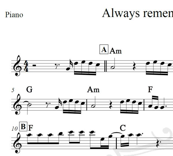 Always remember us this way - Lady Gaga - Piano