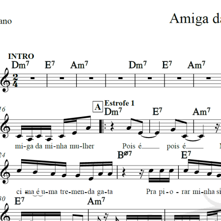 Amiga da minha mulher - Seu Jorge - Piano/Vocal