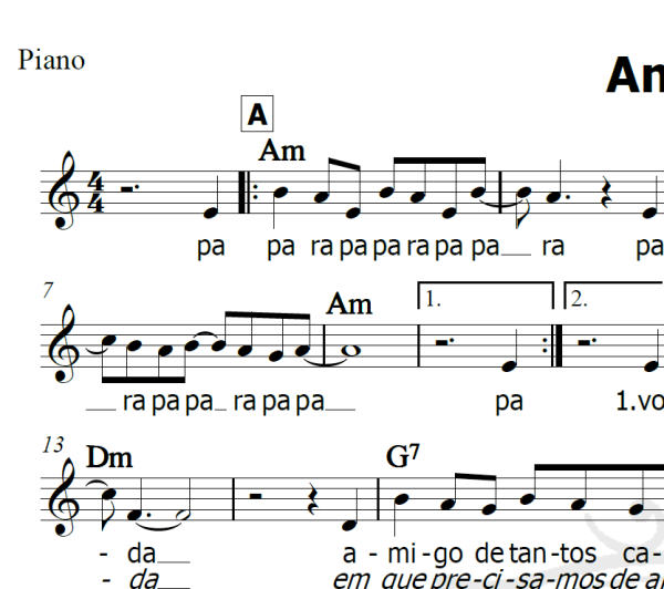 Amigo - Roberto Carlos - Piano/Vocal