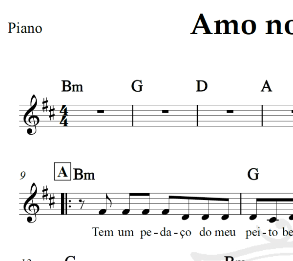 Amo noite e dia - Jorge e Mateus - Piano/Vocal