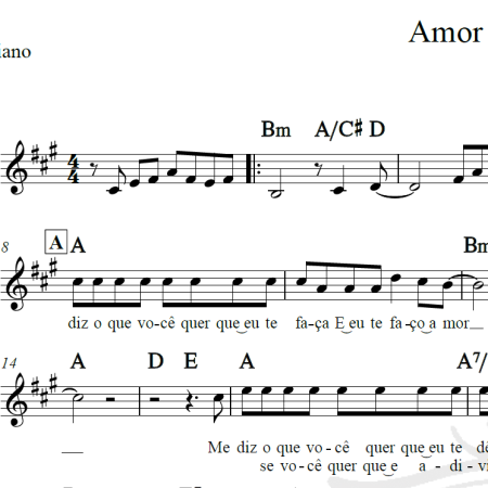 Amor não vai faltar - Bruno e Marrone - Piano/Vocal