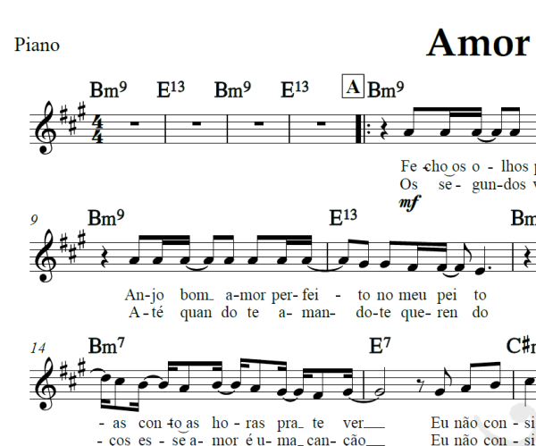 Amor perfeito - Roberto Carlos - Piano/Vocal