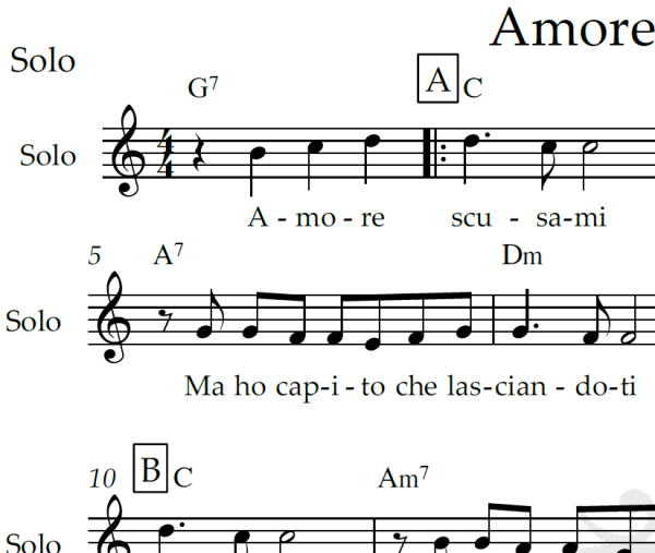 Amore scusami - Piano/Vocal