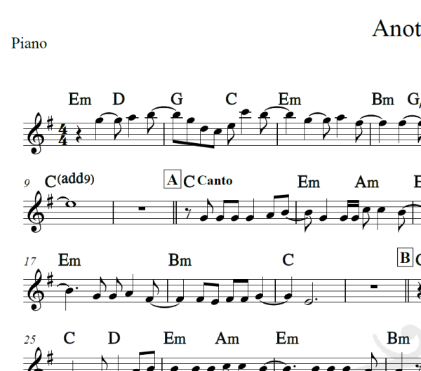 Another love - Tom Odell - Piano