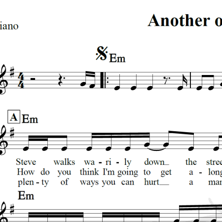 Another one bites the dust - Queen - Piano/Vocal