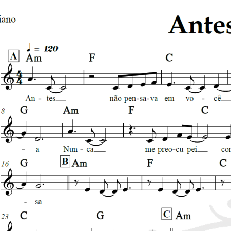 Antes de você - Titãs - Piano/Vocal