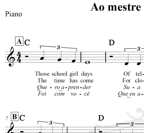 Ao mestre com carinho - Lulu - Piano/Vocal