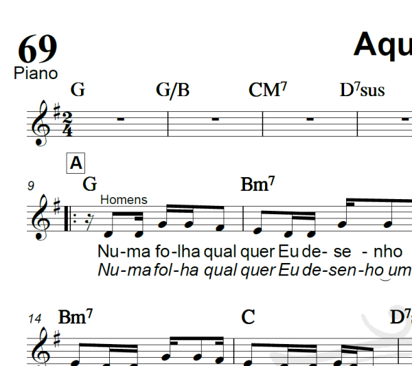 Aquarela - Toquinho - Piano/Vocal