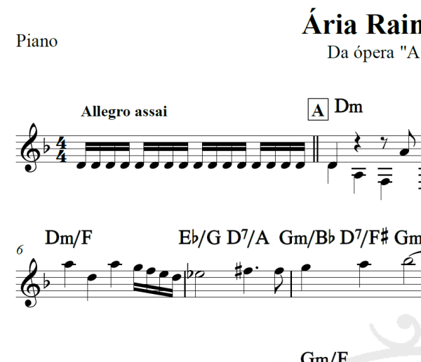 Ária Rainha da noite - Mozart - Piano