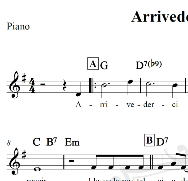 Arrivederci Roma - Nat King Cole - Piano/Vocal