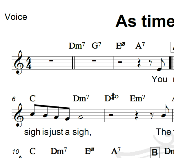 As time goes by - Piano/Vocal