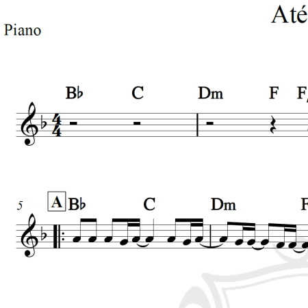 Até o fim - Rosa de Saron - Piano