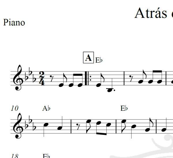 Atrás da banda - Piano